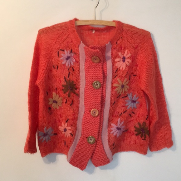 Free People Sweaters - Free People Mohair Blend Embroidered Cardigan